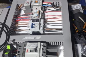 Completed industrial electrical control panel manufactured and tested by Proplant PCE.