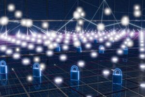 Industrial engineer analysing digital data showing online visibility and AI-driven procurement decisions