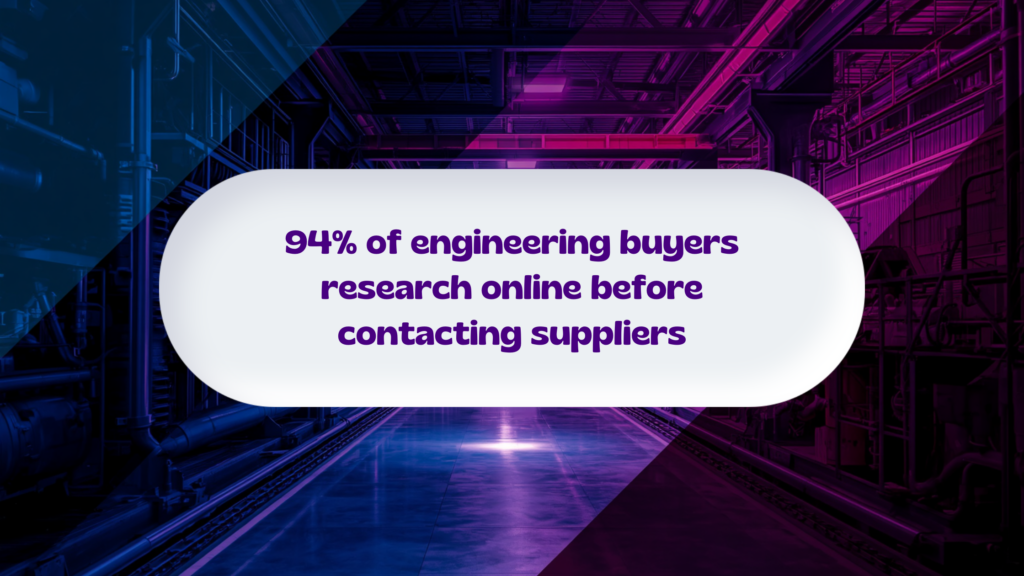 Digital marketing for engineering companies showing industrial buyers researching solutions online